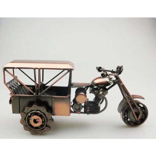 Hot selling handicraft souvenirs in tourist attractions Three wheel motorcycle iron model of individual ornament