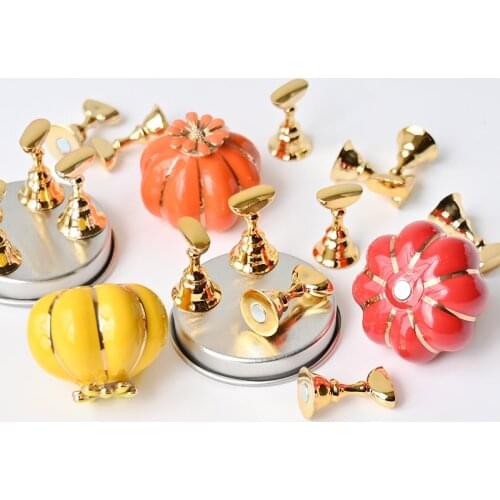 [PTD01JI] 1+5 sets Magnetic Nail Tips Stand Holders Manicure Tools Set Magnetic Alloy Nail Art Tip Practice Stand Set