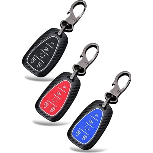 Matte Carbon Fiber Shell ABS silicone Car Key Cover case For CHEVROLET MALIBU EQUINOX CRUZE CAMARO 2016 2017 2018