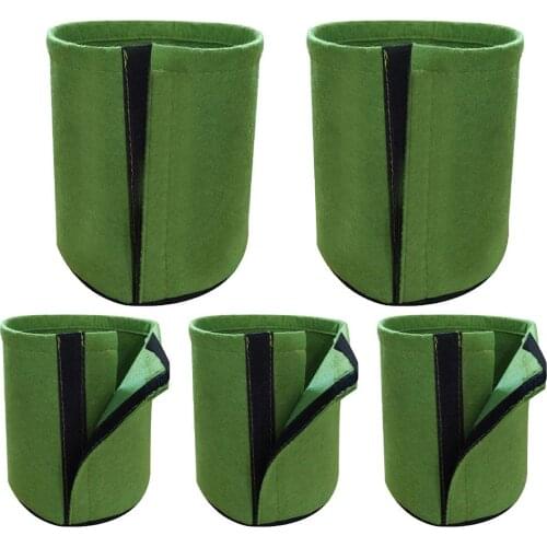 1pc Plant Grow Bag 16x20cm Reusable Non Woven Porous Breathable Fabric Growth Planting Bag Home Garden Yards Plant Transplanting