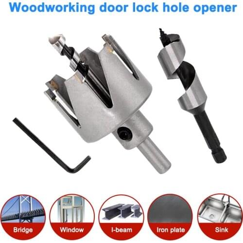 Door Lock Installation Kit Hole Saw Drill Cutter Bit for Woodworking Spherical Door Locking TB Sale