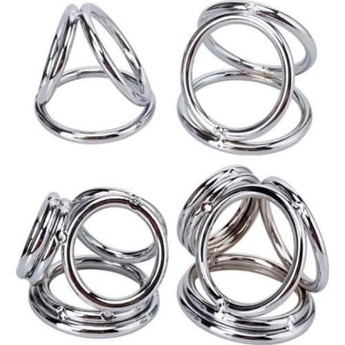 Stainless Steel Cockring Male Chastity Device Bondage Penis Scrotum/Testicle Stretcher Lock Sperm Metal Cock Ring Adult Sex Toy