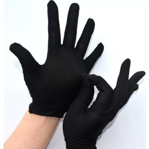 12 Pairs Of Black Cotton Gloves Labour Protection Gloves Comfortable Working Gloves Hand Protection Anti-Static Gloves
