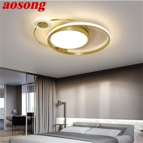 AOSONG Nordic Ceiling Light Modern Creative Gold Lamp Fixtures LED Home For Living Dining Room