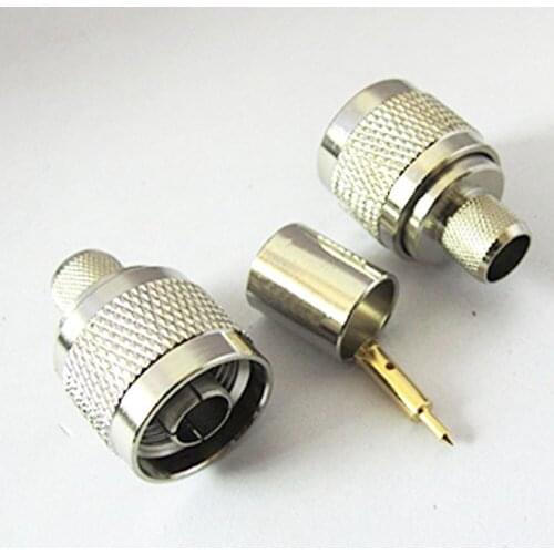 ALLiSHOP 100Pcs N Male Connector For RG58/RG142/RG223/RG400/LMR195/RFC195 Cables N Type Connector Coaxial RF Adapter
