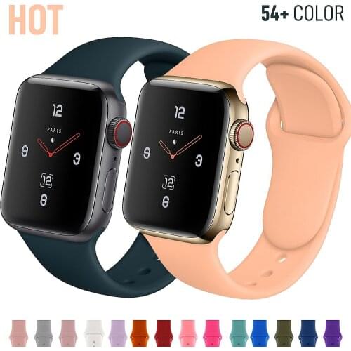Silicone Strap For Apple Watch band 40mm 44mm 38mm 42mm Rubber belt smartwatch wristband Sport bracelet iWatch serie 3 se 4 5 6