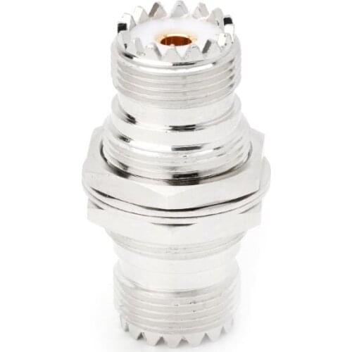 UHF SO239 Female Nut To Female Jack Nut Panel Mount Adapter Connector Straight F/F