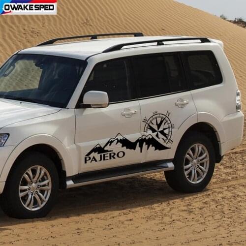 Mountain Compass Graphics Vinyl Decal For Mitsubishi Pajero Sport Pajero OFF ROAD Style Stripes Car Body Door Side Decor Sticker