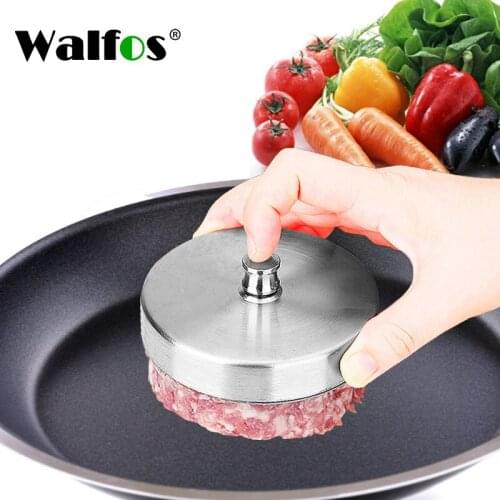 WALFOS 1 Pcs 9.5cm Kitchen Portable Round Detachable Hamburger Press Stainless Steel Pork Beef Meat Pie Burger Making Mold Tools