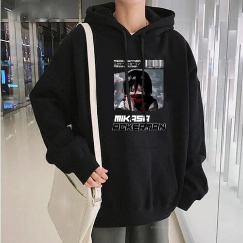 Japan Anime Attack On Titan Print Hooded Sweatshirts Women Harajuku Korean Oversized Streetwear Fashion Unisex Winter Hoodies