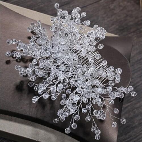 Bride Flolar Pearl Hair Comb Flower Wedding Hairpins Hair Jewerly Accessories Luxury Crystal Girls Party Hairband Headwear