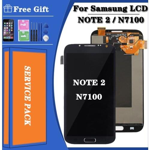 5.5" SUPER AMOLED For Samsung Note 2 LCD Display Touch Screen with Frame Note 2 N7100 LCD Touch Screen Note2 Display