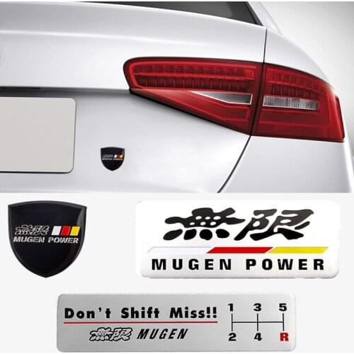 For Mugen Power Badge for Honda Fit Jazz Pilot Jade Crv Accord Civic City Odyssey Inspire Crosstour Car Body Sticker Decoration