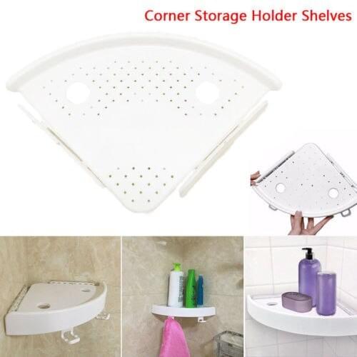 1Pcs Corner Storage Organizer Holder Shelves Closet Bathroom Punch-free Corner Suction Cup Space Saver