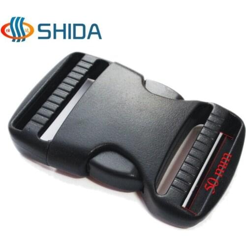 10 pcs Black 2 Inch 50 mm Internal Width Side Release Plastic Buckle for Paracord Projects, Backpack Accessories