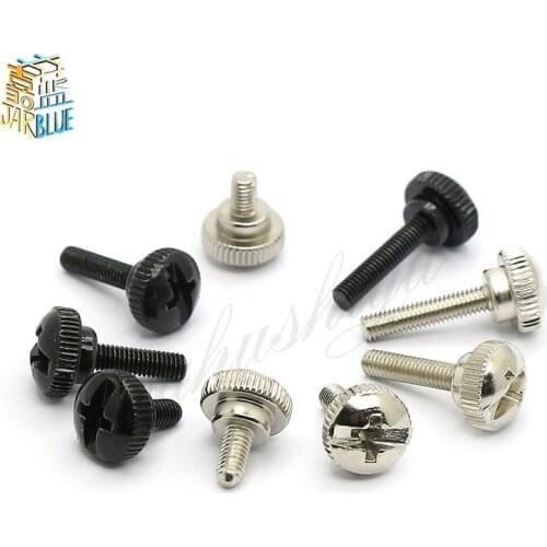 10PCS M3 Black Silvery Phillips Head Thumb Screw Bolt Thumbscrew for PC Computer Case Cover Power Supply PCI Slots DIY Toolless