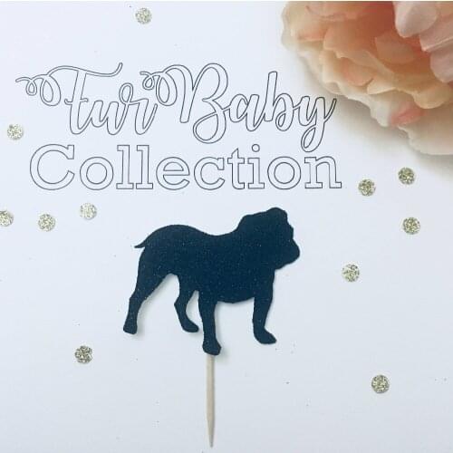 12pcs Amercian Bulldog cupcake toppers, dog cupcake toppers dog Birthday, Party Decorations