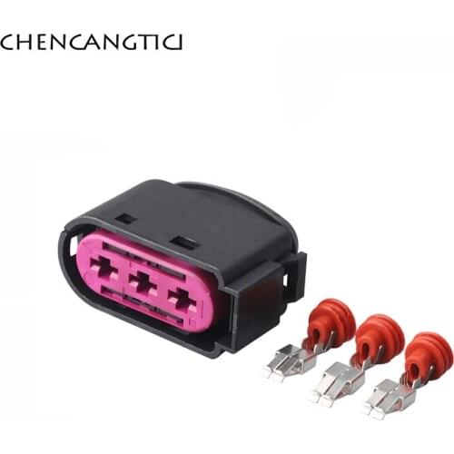 2 Sets 3 Pin Way 1J0937773 Waterproof Car Connector Sealed Automotive Female Plug for Jetta Golf Bora Beetle Leon Toledo Octavia