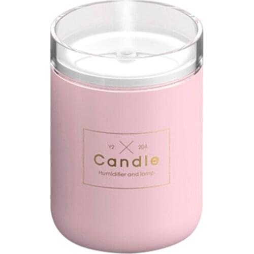 2021 280ML Air Humidifier LED Candle Ultrasonic Cool Mist Essential Oil Diffuser USB Aroma Lamp Car Purifier Fogger Mist Make