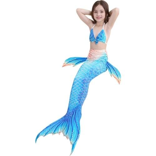 2021 free shipping New Kids Mermaid Tail Swimwear Bikini Set Bathing Suit Costume for birthday party designed high quality