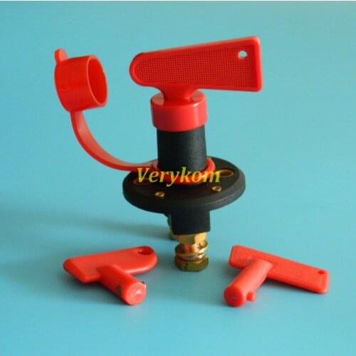 5PCS Free Shipping Universal 12V ~ 24V Universal Battery Disconnect Kill Cut off Power Switch.Brass terminal with Key Cover