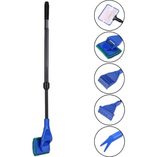 Multipurpose 5 in 1 Aquarium Cleaning Tools Clean Fish Tank Brush Set Fish Net K0AB