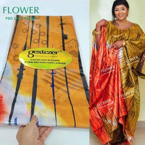 African Bazin Riche Fabric 2021 Latest Bazin Riche Brode 5yards Shiny Printed Basin Riche Gextczer For Guinea Wedding Laces