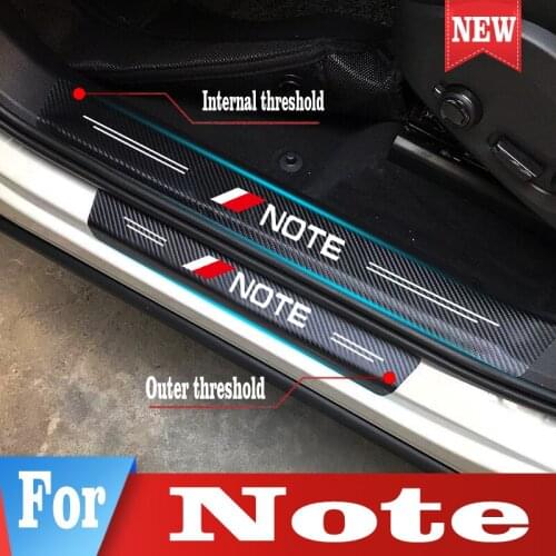 Car Scuff Plate Door Threshold Sill Stickers For Nissan Note Auto Threshold Cover Panel Step Protector Accessories