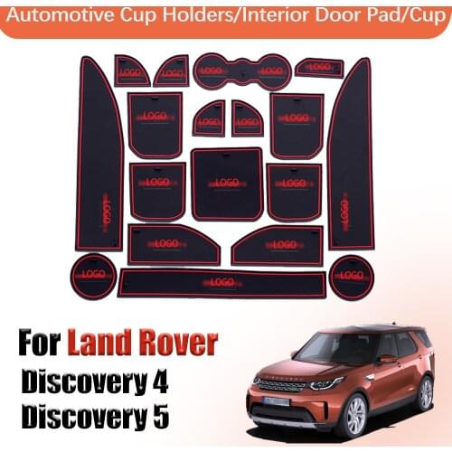 Door groove mat Car Anti-Slip Gate Slot Cup Mat for Discovery 4 5 2010-2019 LR4 LR5 L319 L462 Accessories Cup Holders Non-Slip