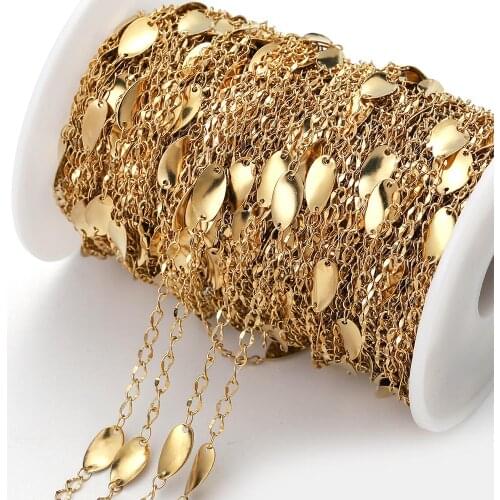 1 Meters Stainless Steel Gold Oval Cable Link Chain for DIY Anklet Necklaces Bracelet Jewelry Making Accessories Wholesale