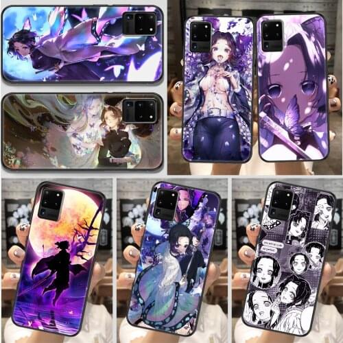 Demon Slayer Kochou Shinobu Phone case For Samsung Galaxy Note 4 8 9 10 20 S8 S9 S10 S10E S20 Plus UITRA Ultra black fashion