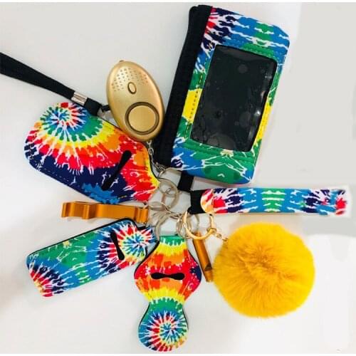 Wonderful Pattern Cotton Zip ID Case Wallet Marble Card Badge Holder With Key Ring Coin Lanyard For Girl Ladies Women Gift