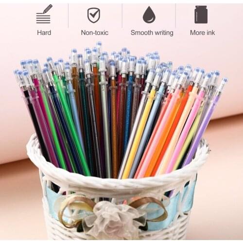 1.0mm Colorful Gel Pen Fluorescent Refills Color Cartridge Flash Pen Smooth Ink Painting Graffiti Pens Student Stationery