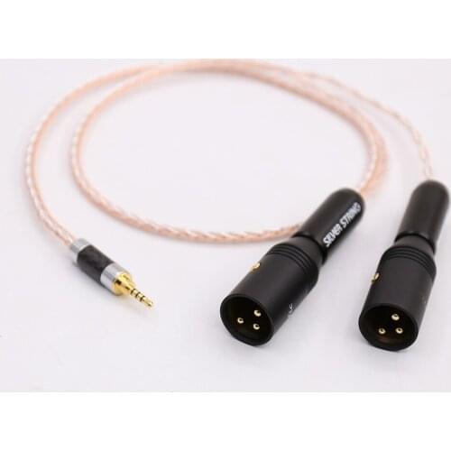 HiFi Pure Copper Stereo 2.5mm to 2 XLR Audio Cable Signal Line DIY