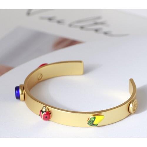 Open color cute insect fruit decoration bracelet