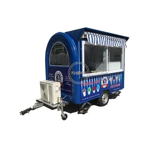 Can customized 250cm long food trailer ice cream mobile food cart food van trailer for sale