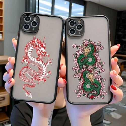 Dragon Flower Shell soft matte frosted phone case for iPhone 11 12Pro MAX 6 6S 7 7plus 8 8Plus X XS MAX XR SE20