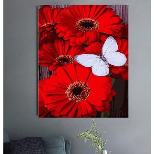 Olieverfschilderij Van Nummers Bloem Op Canvas Set Decor Voor Painting By Number Handgeschilderd Gift 40X50cm multicolor
