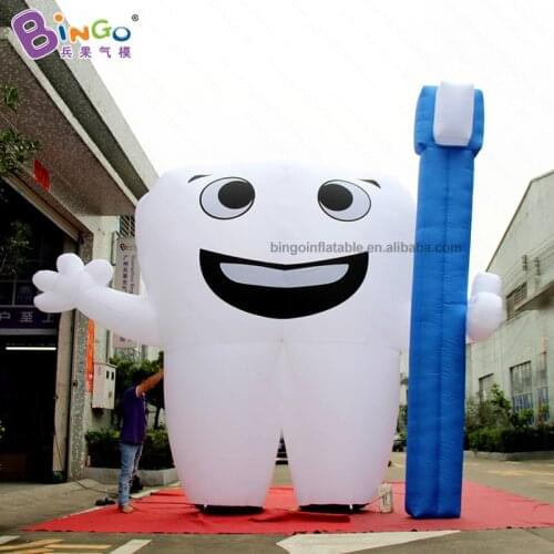 4m High Inflated Toothbrush Cartoon, Inflatable Standing Commercial Model for Dentist advertising