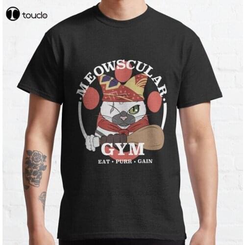 New Meowscular Gym Classic T-Shirt Cotton Men Tee Shirt