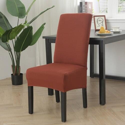 Solid Color Chair Cover Stretch Elastic Slipcovers Chair Covers Kitchen Dining Room Banquet Chair Decor