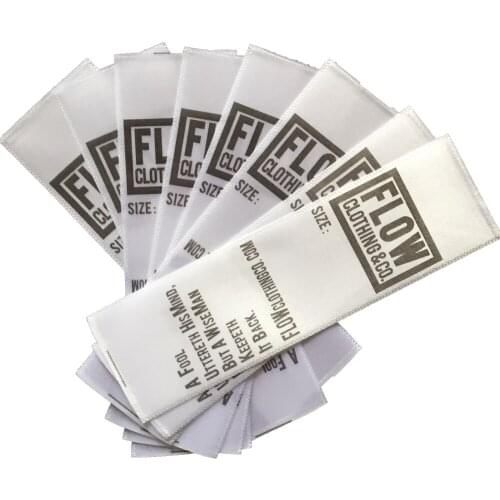 Wholesale/Customized eco-friendly Polyester ribbon printed labels fashion clothing shoes label main label free shipping 500/lot