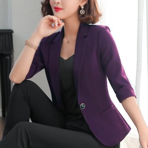 Coat female new style one button fashion five-point sleeve temperament casual small suit female small suit ladies coat