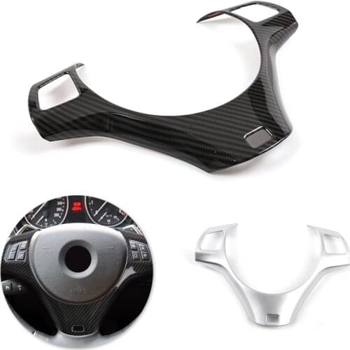 For BMW 3 Series E90 2005 - 2011 2012 Carbon Texture Car-styling Interior Steering Wheel Panel Switch Button Cover Frame Trim