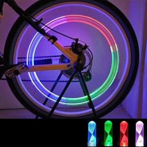 HOT 2Pcs Bike Car Motorcycle Wheel Tire Valve LED Flash Lights Cycling Lantern Spokes Bike Lamp Night riding Cycling lighting