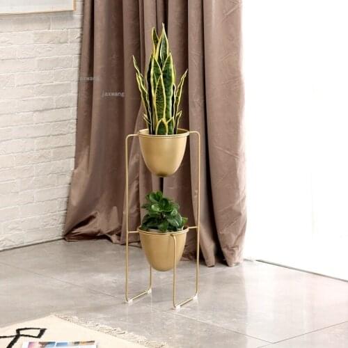 Nordic Living Room Home Plant Shelf Decoration Modern Minimalist Indoor Balcony Flower Rack Wrought Iron Office Flower Pot Stand