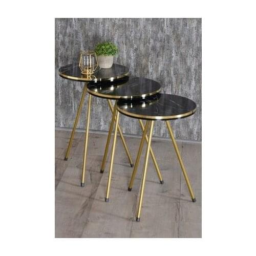 Modern Zigon coffee table Bendir Metal Foot Double Gold coffee tables table basse furniture living room table