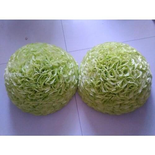 SPR 40cm prasinous wedding silk kissing ball plastic inner pomander kissing flower ball wedding decorations