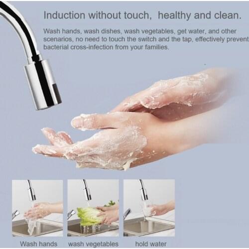 Intelligent Touchless Faucet Infrared Sensor Adapter Sink Water Saving Automatic Faucets Nozzle Adapter for Kitchen Bathroom