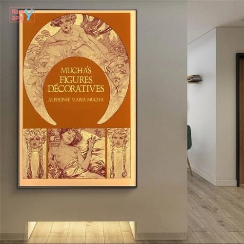 Vintage Illustration Canvas Poster Famous Painting Alphonse Mucha Wall Art Prints HD Picture For Living Room Retro Home Decor